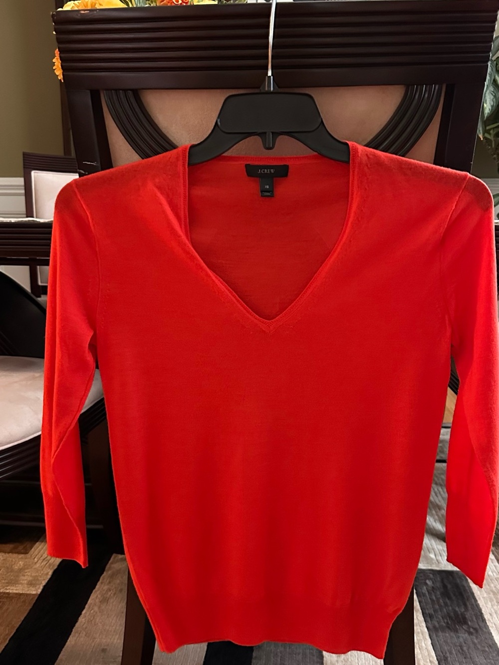 J. Crew Bright Red V-Neck Pullover Sweater.New!